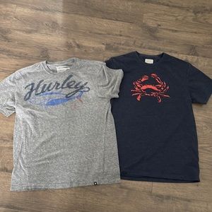 JCrew crab and Hurley fish t’s package size L